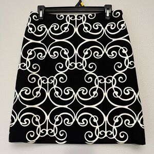 Black & White Swirly Ann Taylor Skirt